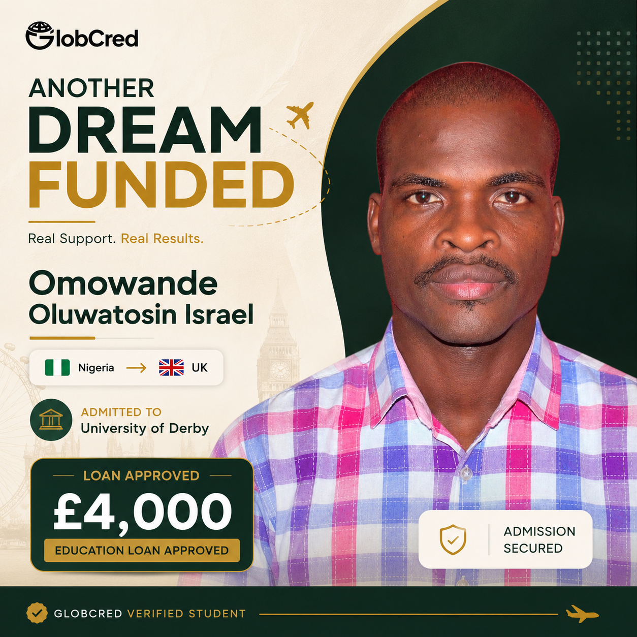 Omowande Oluwatosin Israel Success Story